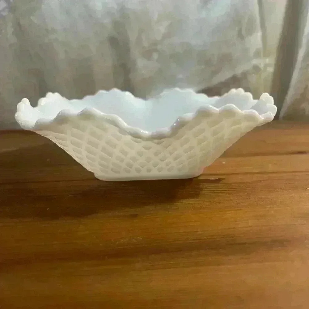 Vintage Milk Glass Nut Dish